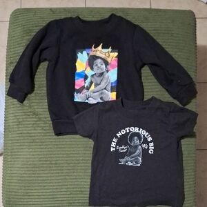 Kids Black Graphic Sweatshirt and T-Shirt Set